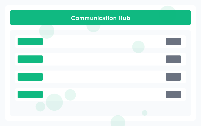 Communication interface showing message history and request status