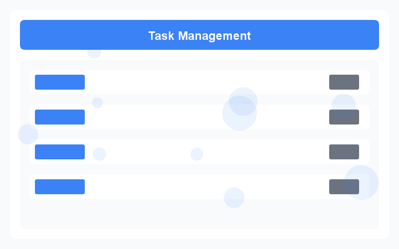 Task management interface showing automated workflows and schedules